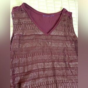 Deep purple shimmery tank top, stretchy size XL